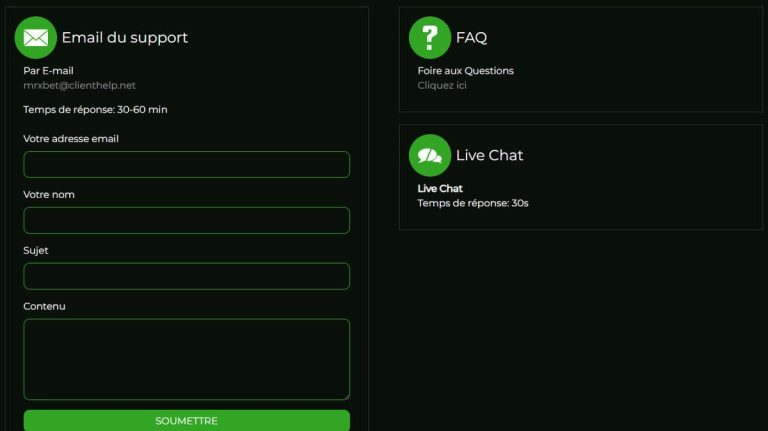 MrXBet Casino support client